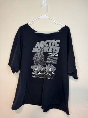 Arctic Monkeys R U Mine? Graphic Band Tee DIY Cut Neckline